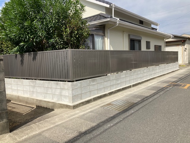 津市　ブロック塀やり替え工事　完成