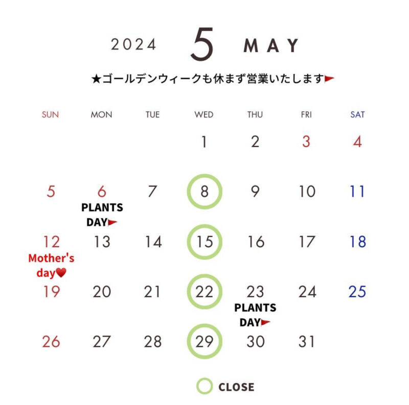 PLANTS2306【5月のお知らせ】