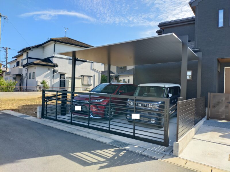 豊橋市　カーポート　スタイリッシュ外構